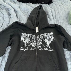Urban Outfitters Black Tiger Zipup